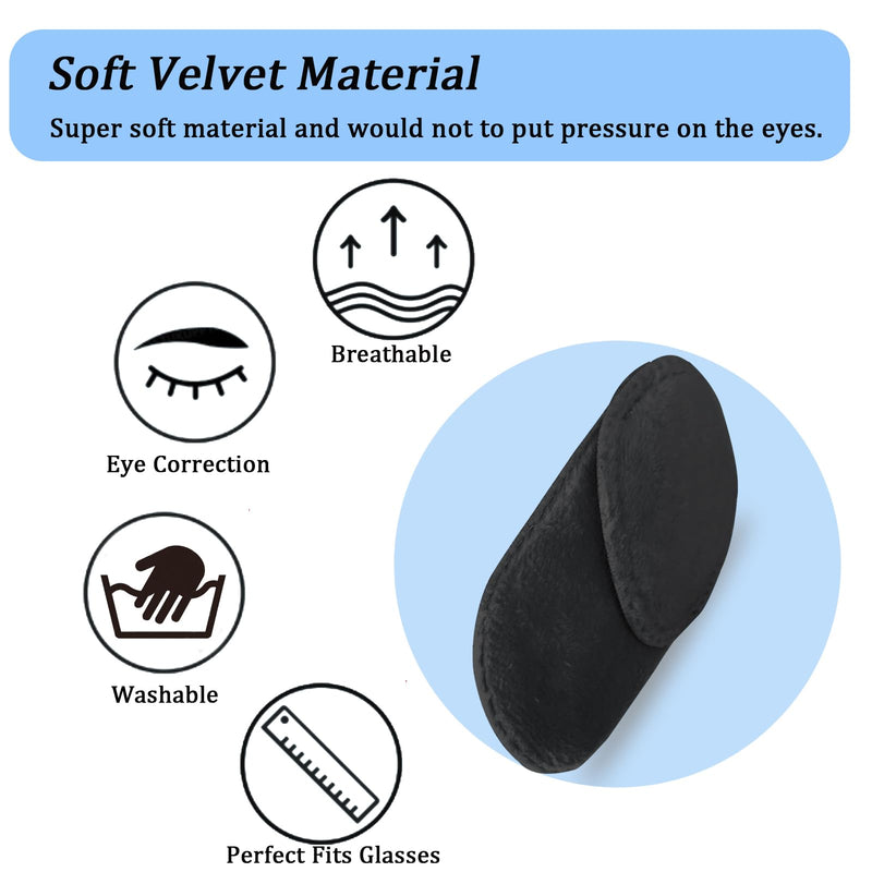 4pcs Eye Patches for Glasses Medical Eye Patch Treating Lazy Eye Amblyopia Strabismus Improve Vision Reusable Soft Eye Patch for Kids, Black