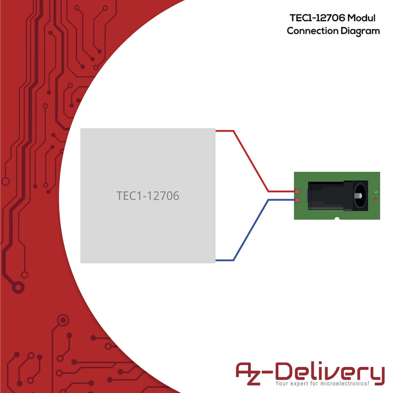 AZDelivery Thermoelectric Peltier Module TEC1-12706 Peltier Cooler 12 V with E-Book 1