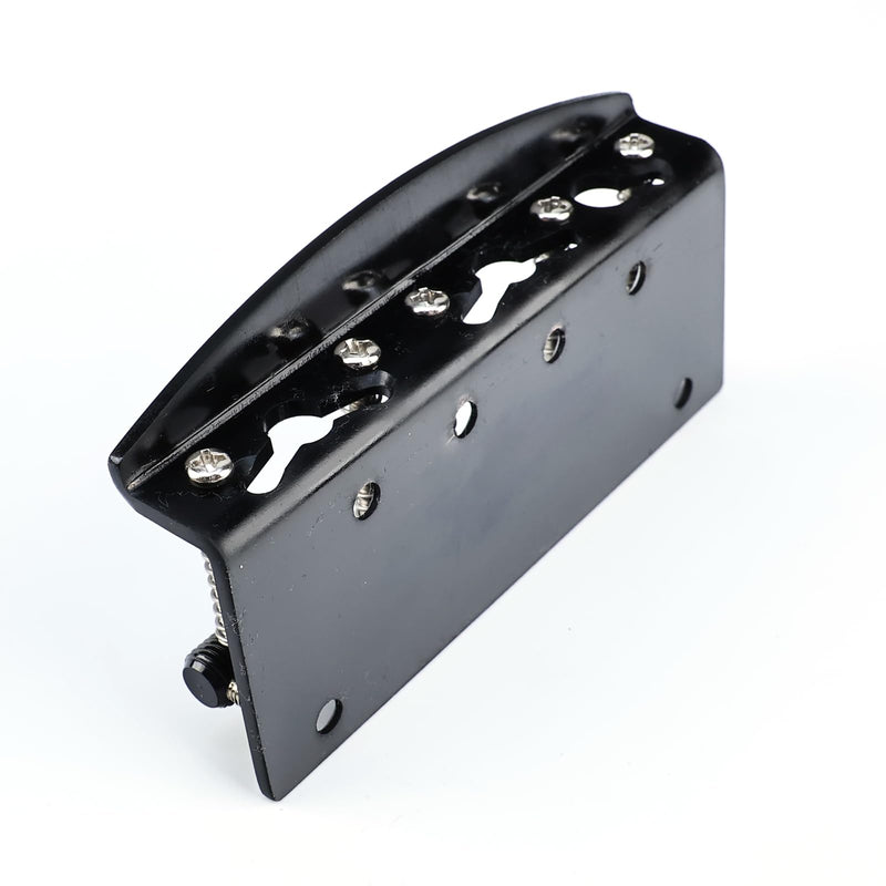 [AUSTRALIA] - 5 String Electric Bass Guitar Bridge Stainless Steel Saddles Plate 19mm (3/4") Fixed Hardtail Bridge Compatible with Vintage style Fender Jazz Precision Bass Replacement Parts Black 5 String 