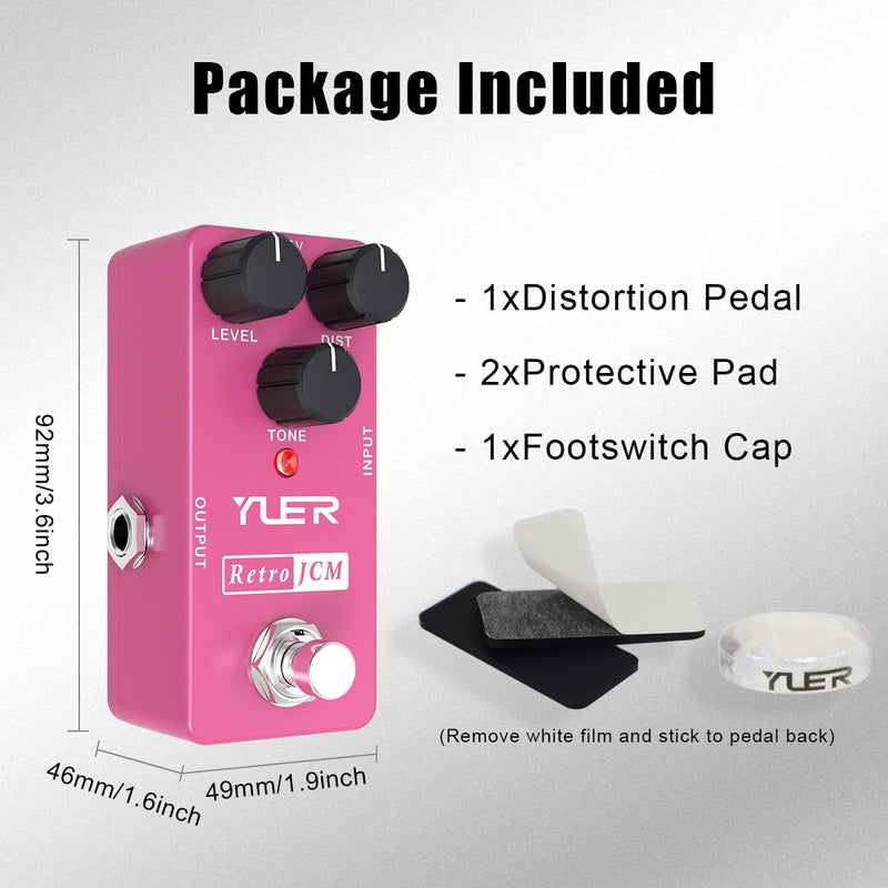 Distortion Pedal, Analog Retro JCM Distortion Effect Pedal for Electric Guitar with Footswitch Cap Aluminum Case - True Bypass RS-13