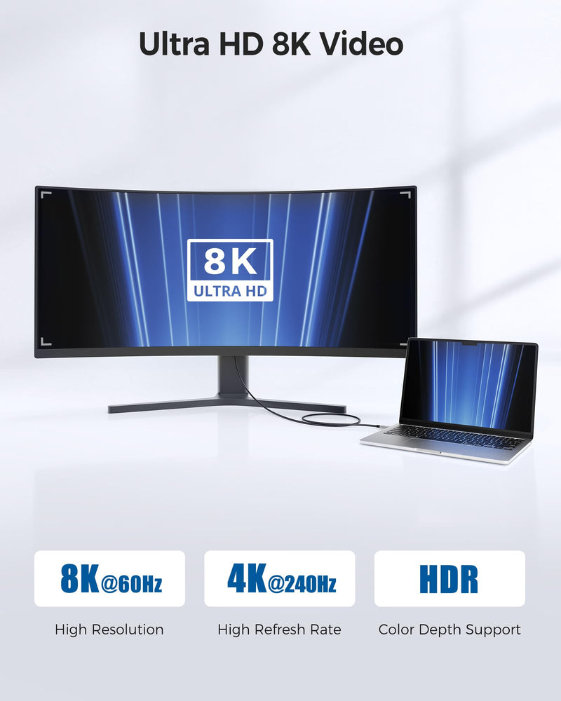 Cable Matters [Intel Certified 40Gbps Thunderbolt 4 Cable 3.3ft with 8K Video and 240W Charging & [Intel Certified] Braided 40Gbps Thunderbolt 4 Cable 3.3ft Black, with 240W Charging Power Delivery a