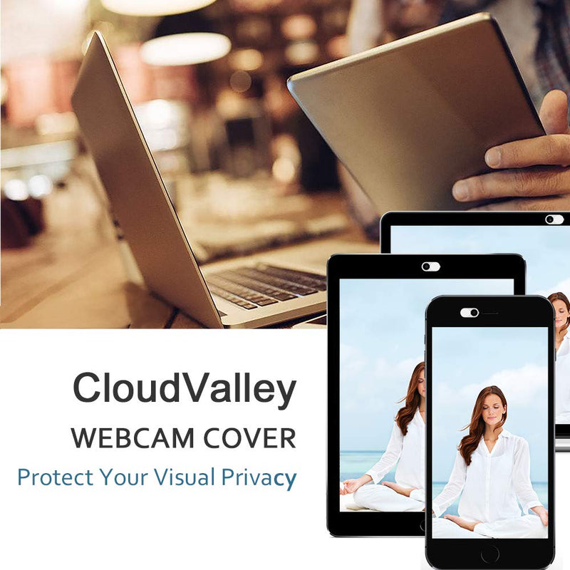Webcam Cover Slide, 0.023 Inch White, Web Camera Cover for MacBook Pro, MacBook air, Laptop, iMac, Desktop, PC, iPad, iPhone 8/7/6 Plus, Privacy Protection, Ultra-Thin[2 Packs] White-2 Pcs
