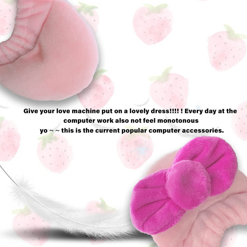 Kakurookie 27'' - 34'' Computer Monitor Protective Cover with Cat Ear Design, Cute Pink Monitor Dust Cover with Furry Design, Elastic Dustproof, Suitable for PC, Tablet, TV (27-34in, Pink) 27-34in