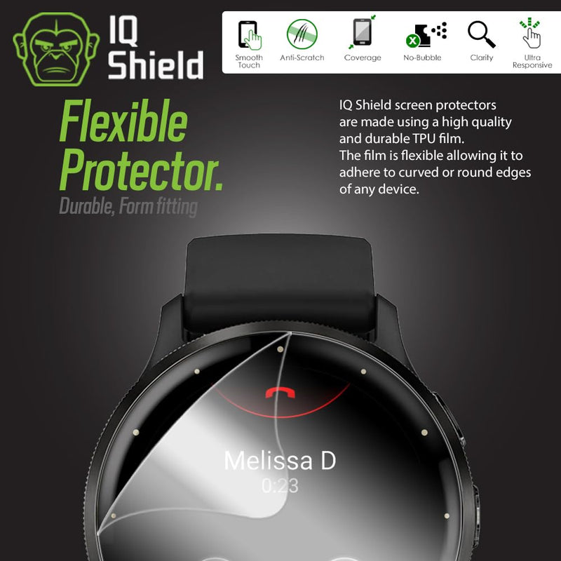 IQShield 6 Pack for Garmin Venu 3S Screen Protector: Clear TPU Film, Bubble-Free Installation, Scratch-Resistant, Case Friendly, HD Clarity for Ultimate Protection