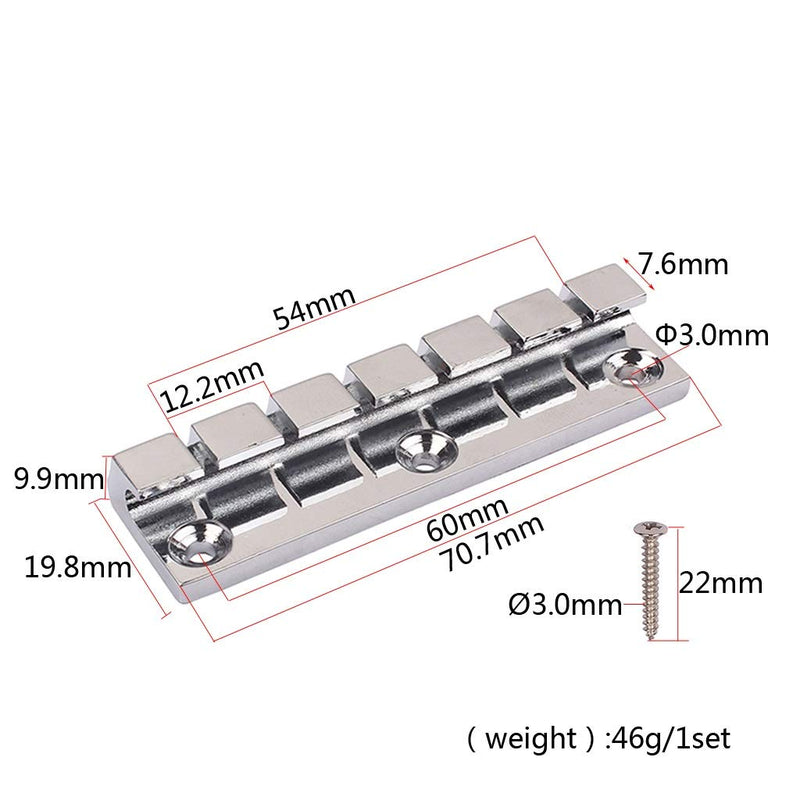 [AUSTRALIA] - Alnicov Electric Guitar 6 Strings Metal Fixed Hardtail Saddle Bridge for Guitar Parts Chrome 