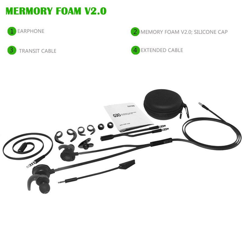 Wired Gaming Earphone with Adjustable Mic for PS4,Laptop Computer, Cellphone, DLAND E-Sport Earburds with Portable Earphone Bags, Snug Soft Design, Inline Controls for Hands-Free Calling. (Black) Black