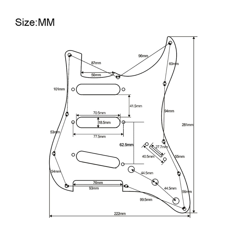[AUSTRALIA] - SAPHUE Prewired ST Pickguard SSS 3 Single Coil Pickups Adjustable Big Screws Loaded Electric Guitar Pickguard for Fender Strandard Straocaster Guitar Parts (Black) Black 