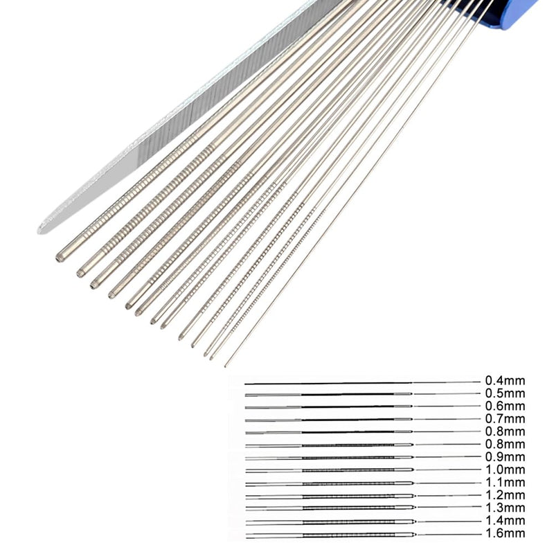 Guitar Nut Slotting File Saw Rods Slot Filing Set Needle File Set Luthier Tools Replacement Tip Cleaner Files Blue.