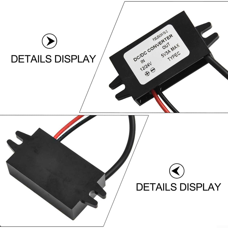 5A USB C Power Adapter, DC Converter from 12V/24V to 5V, Waterproof and Safe Charging Solution