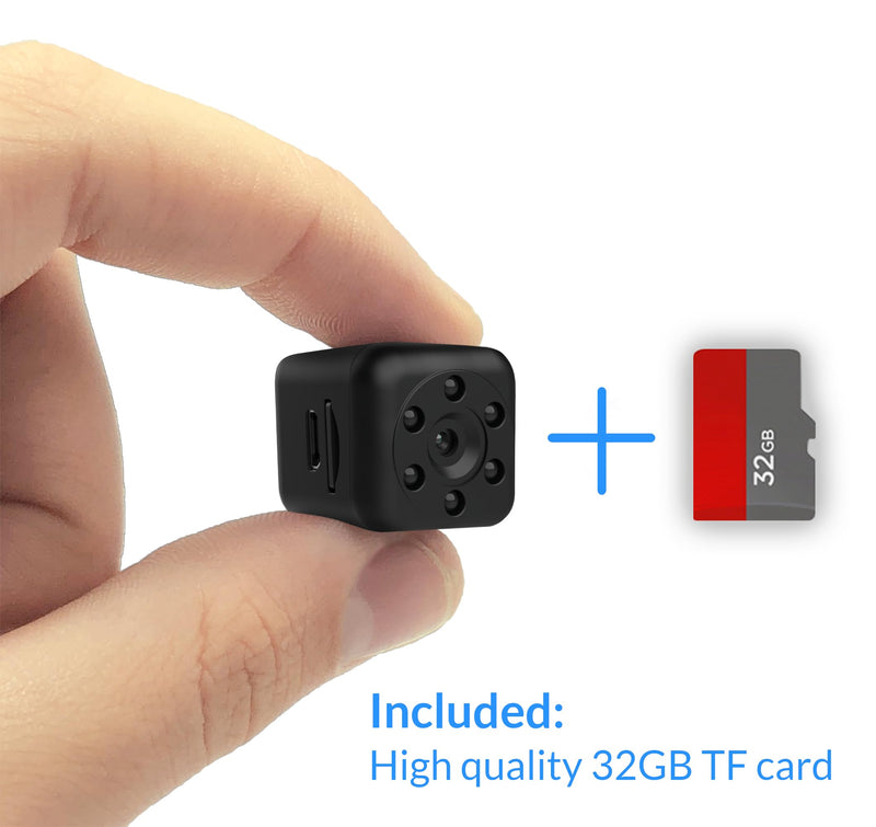 [AUSTRALIA] - C1 Hidden Camera with audio/video. Mini Camera, Small Camera. Spy Hidden Cameras for Home Indoor Use. Spy Cam with Night Vision and Motion Detection | Only 0.9 inch! | includes 32GB TF card! | NO APP! 
