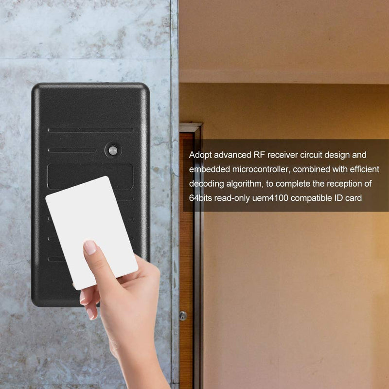 KIMISS RFID Security Card Reader 125kHz Wiegand 26 34 Access Control Waterproof Black ID 125kHz (Black IC 13.56MHz) Black Ic 13.56mhz