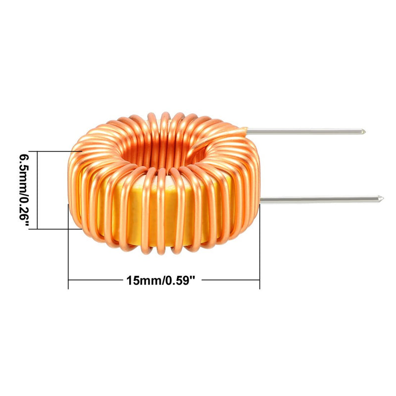 sourcing map Horizontal Toroid Induction Magnetic Single Layer Inductor 47uH 5A Coil DE de Pack of 10