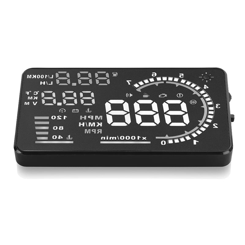 Majatou Car HUD, A8 5.5 Inches Head up Display Windshield Screen Display Head up Display for Car to Display a Huge Range of Car Statistics with OBDII or EUOBD Interface Plug (A8)