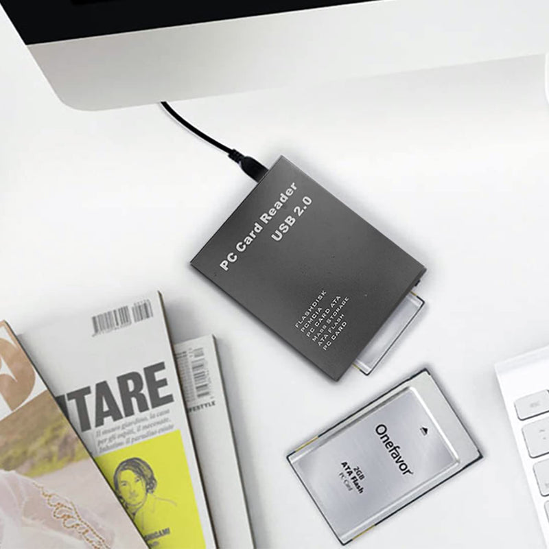 SZBJ USB2.0 Plastic Version Interface PCMCIA Card Reader,Read Flashdisk,PCMCIA,PC Card ATA,Mass Storage ATA Flash,PC Card (Card Reader, Gray)