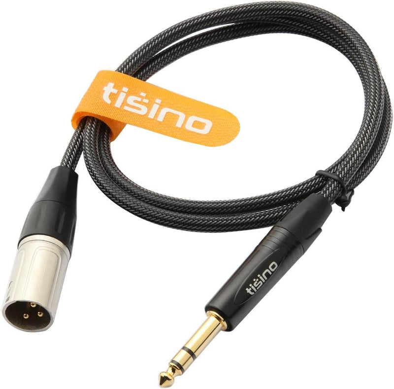 Tisino 1/4" to XLR Cable, 6.35mm TRS to XLR Male Nylon Braid Quarter inch TRS to XLR Male Balanced Interconnect Microphone Cord Patch Cable - 10ft 10 feet