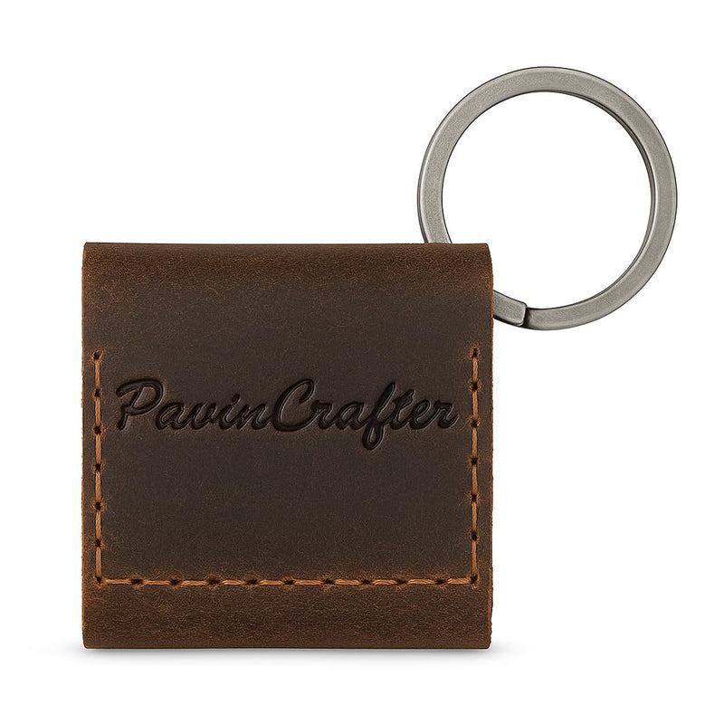 [AUSTRALIA] - Leather Guitar Pick Holder Case – Handmade Brown Guitar Pick Sleeve, Keychain Pick Bag, Gift for Guitarist, Pick Organizer Pouch (Brown) 