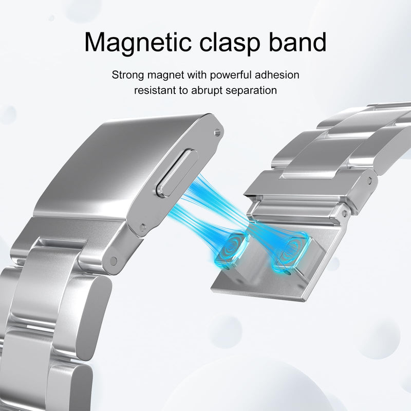 Metal Band for Apple Watch - No Tool Needed Apple Watch Stainless Steel Band - iWatch Magnetic Strap for Ultra/Ultra2 Series 10/9/8/7/6/5/4/SE for iWatch 49mm 46mm 45mm 44mm 42mm 41mm 40mm. Silver 40mm 41mm 42mm