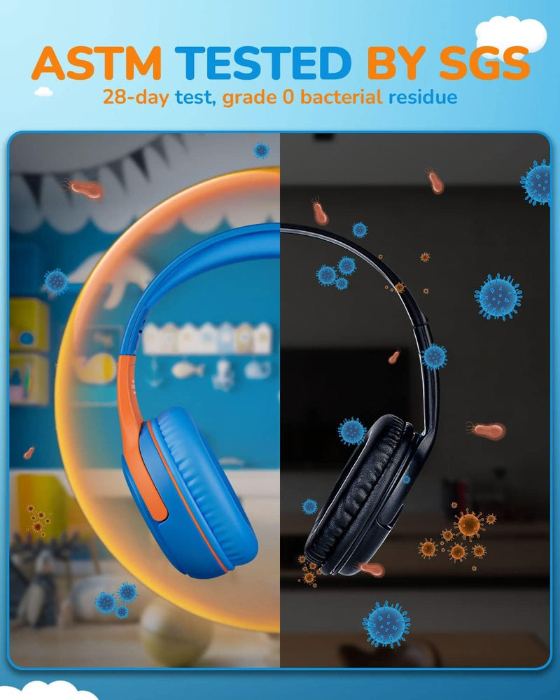 awatrue AT2 3PCS Kids Headphones for School Travel, 85/94dB Safe Volume | 3.5mm Jack, HD Mic, Portable Wired Headphone with Shareport, Stereo Sound On-Ear Headphones for Toddler Kids Girls Boys 3 Pack