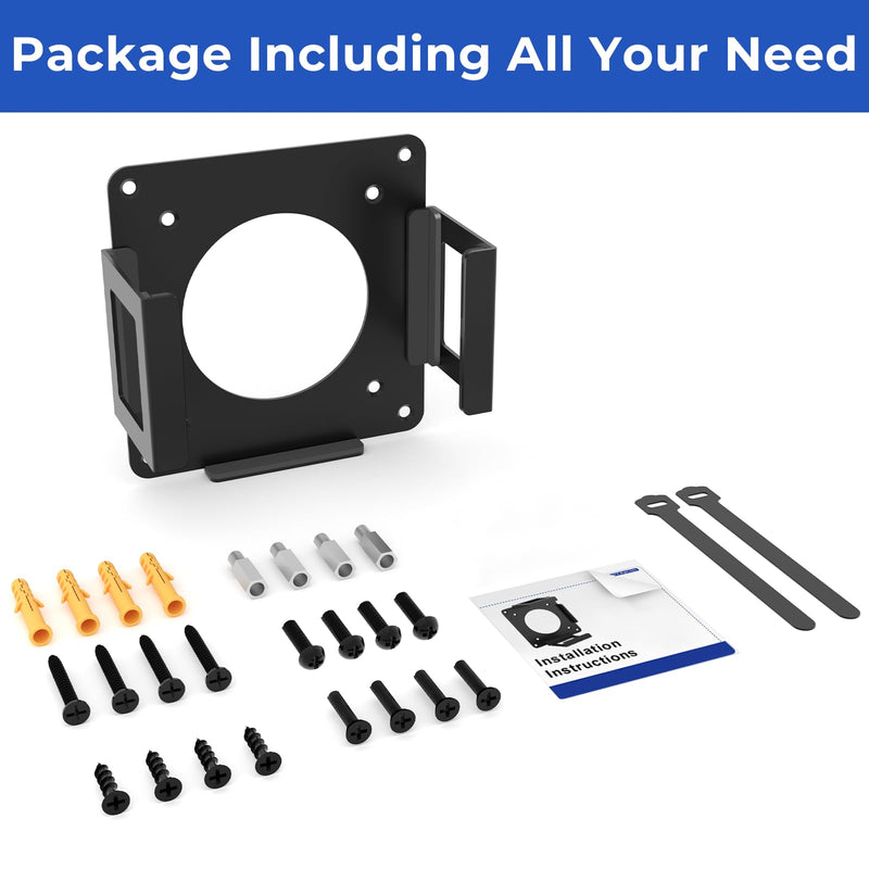 Metal Mount for GMKtec Mini PC VESA Wall and Under Desk Mount for GMKtec G6/ M6/ M5/ K9/ K8/ K7/ K6/ K5 Mini Desktop Computer Mounting Bracket with Cable Ties Micro PC Holder for GMKtec