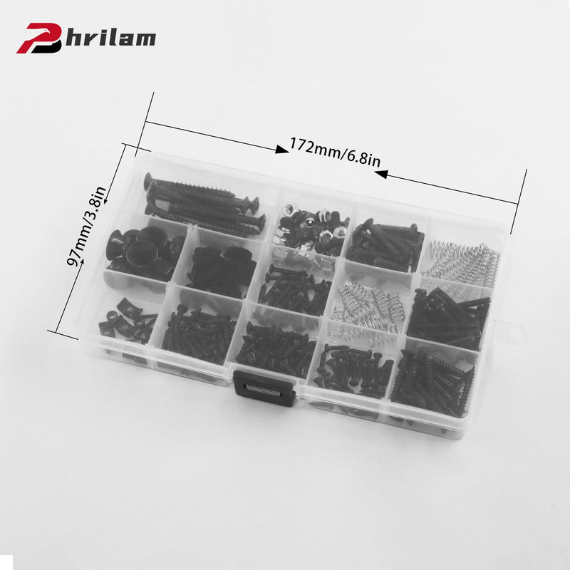 [AUSTRALIA] - Electric Guitar Screw Set, Suitable for Bridges, Pickups, Pickguards, Tuners, Toggle Switches, and Neck Plates. This 233-Piece DIY Tool Kit Includes Tweezers and Strap Buttons, Gold Golden 