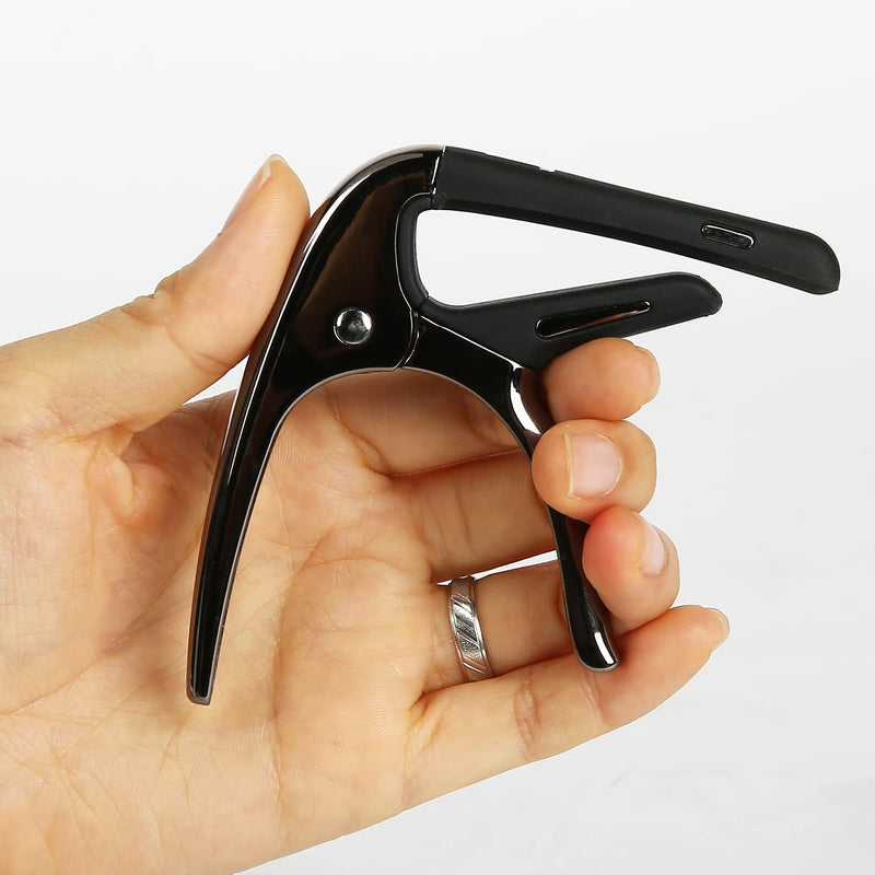 [AUSTRALIA] - Capos for Acoustic Guitars, Electric Guitars and Ukulele, Superior Zinc Alloy and Silicone Made Black 