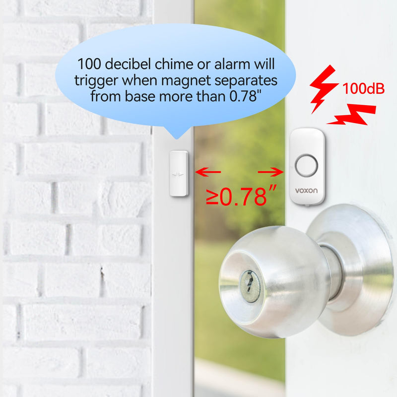 Door Window Alarm for Kids Safety VOXON Wireless Door Alarm for Home Security Personal Security Window Alarms Sensor Burglar Door Alarm for Home, Cars, Sheds, Caravans DIY Kit Pack of 4 4PCS