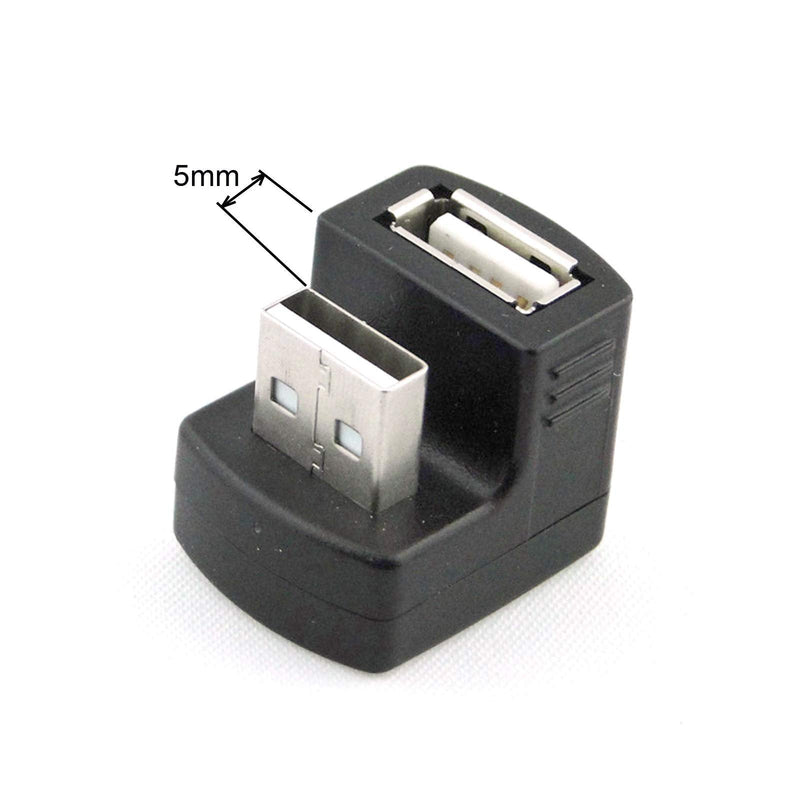 CY USB 2.0 A Extension Adapter Male to Female Right Angled 90 180 Degree Black