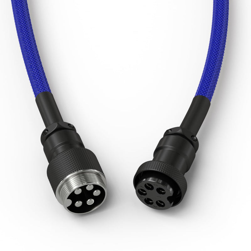 GLORIOUS Coiled USB-C Keyboard Cable – Thick, Artisan Braided, Detachable for Mechanical Keyboards (Cobalt Blue) Cobalt Blue