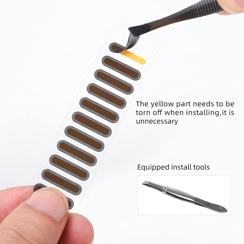 48PCS Universal Phone Speaker Dust Protector Cover Mesh Stickers Compatible with iPhone 15 Pro Max, iPhone 14, 13, 12, Samsung Galaxy S23-S20, Included Cleaning Brush & Tweezer