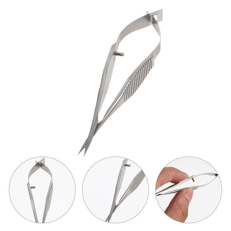 FOMIYES Microsurgical Scissors Unique Design Needle Holder Straight and Curved Flat Handles Suture Binding Pliers Micro Ophthalmic Surgical Instrument