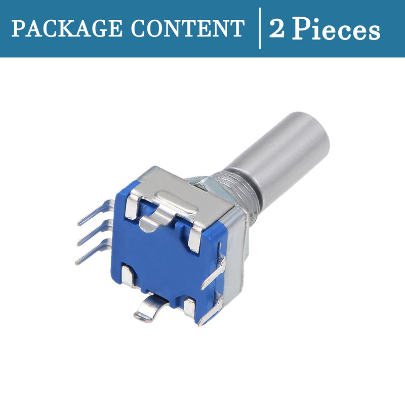 QUARKZMAN EC11 Encoder Code Switch Potentiometer 360 Degree Rotation for Volume Control or Data Selection on LED or LCD Display [7 Pins 20 mm Wave] Pack of 2