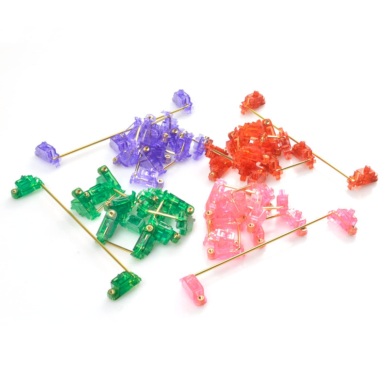 Gold-Plated PCB Screw-in Stabilizers， 2u 6.25u 7u，Keyboard Stabilizers ，with Nylon Washers （Golden Wire+Red 60/87 Keyboard） Golden wire+ Red 60/87 Set