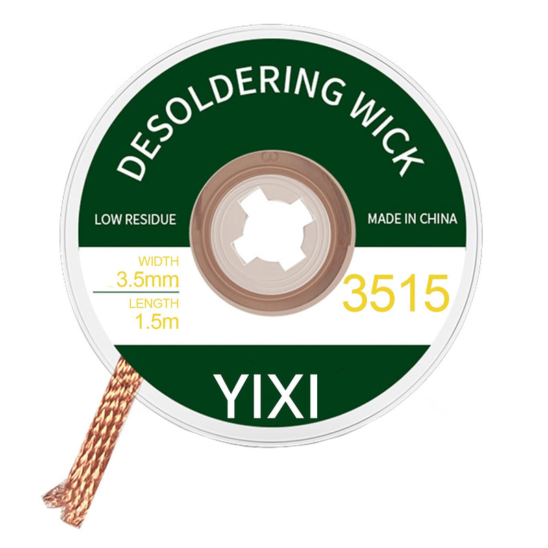 1 x 3.5 mm x 1.5 m Desoldering Wire, Soldering Accessories, No-Clean Solder Desoldering Braid, Solder Wick Solder Braid, Solder Braid, Solder Accessories, Wicks Strands for Desoldering, Solder Wick 3.5mm*1.5m