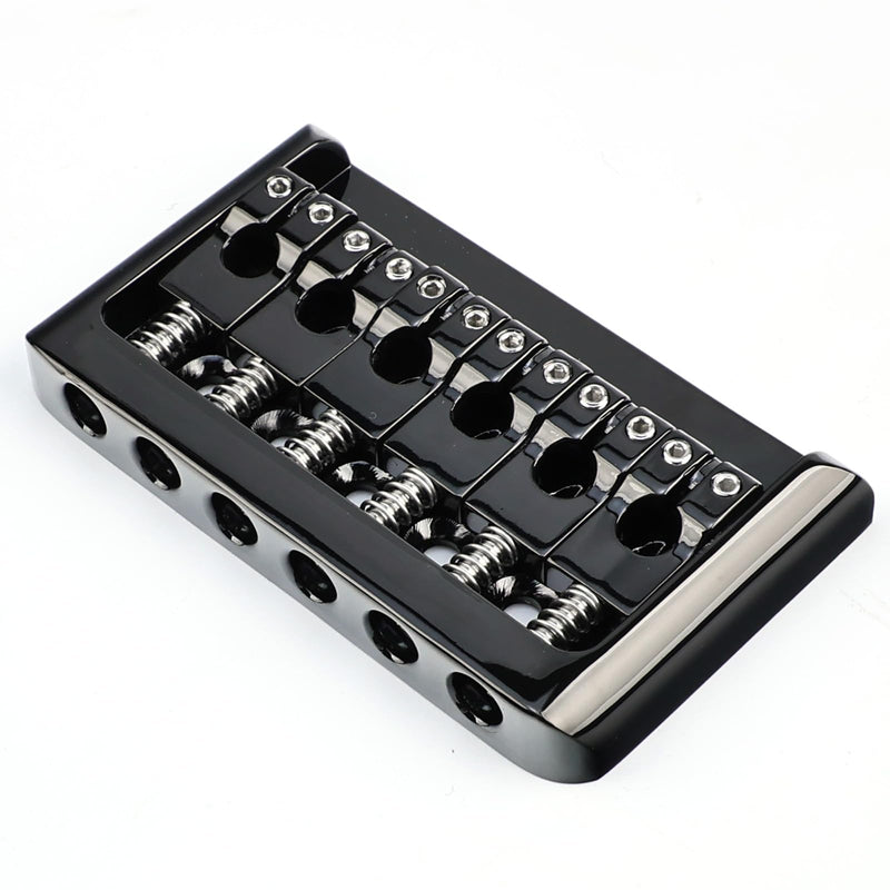 [AUSTRALIA] - Zinc Alloy 6 String Guitar Fixed Bridge 10.5mm（13/32") Electric Guitar Hardtail Bridge Compatible with Fender Strat Telecaster Style 6-String Electric Guitar Replacement Parts（Conductive Black） 
