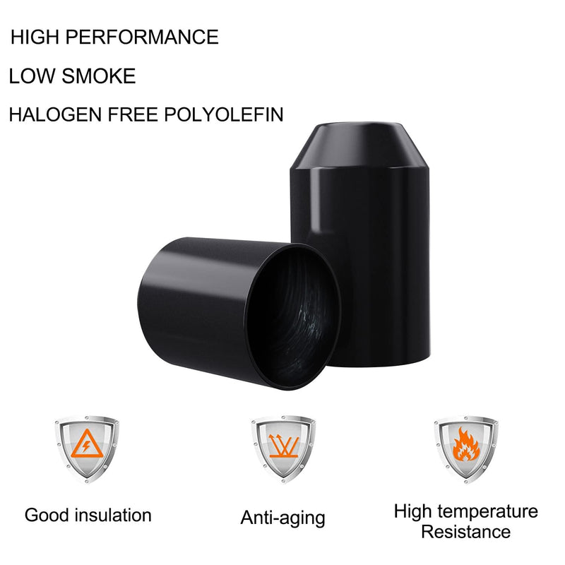 Heat Shrink Tube Heat Shrink Caps 50 mm Warm Shrink End Cap Waterproof Insulation Protection for Cable End Pack of 4 (50 mm)