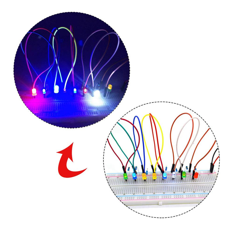 [AUSTRALIA] - YIXISI 400 Pieces 5 mm LED Light Emitting Diode Set, Round Head LED, 5 Colours (80 Pieces of Each Colour), White, Red, Yellow, Green, Blue 5mm-400 