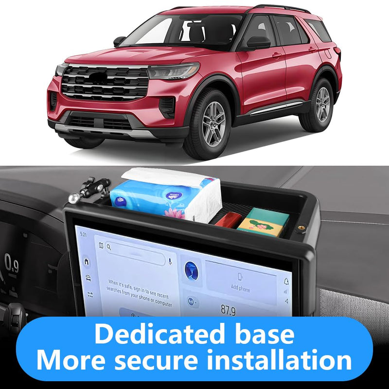 Car Phone Holder Center Console Organizer Tray for Ford Explorer 2025 2026 [13.2-inch Screen] Auto Interior Accessories Cell Phones Mount Mobile Cellphone Navigation Stand Dashboard Storage Accessory