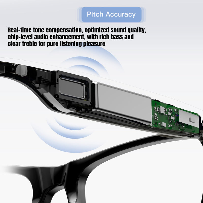 AI Smart Glasses with Camera, 1080P Video Recording, Real-Time Translation, Bluetooth 5.4 Audio, for Photos, Videos, AI Recognition, Vlogging, Hiking, Travel, Business (Photochromic) Photochromic