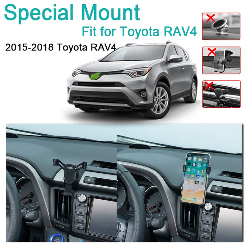BEHAVE Phone Holder for Toyota RAV4,Car Phone Holder for Totota RAV4 2013-2018 Phone Cradles,Adjustable Phone Mount for iPhone 8 iPhone X,Smartphone for 5.5/6 in Alloy Black,Compatible for Toyota RAV4 2013-2018