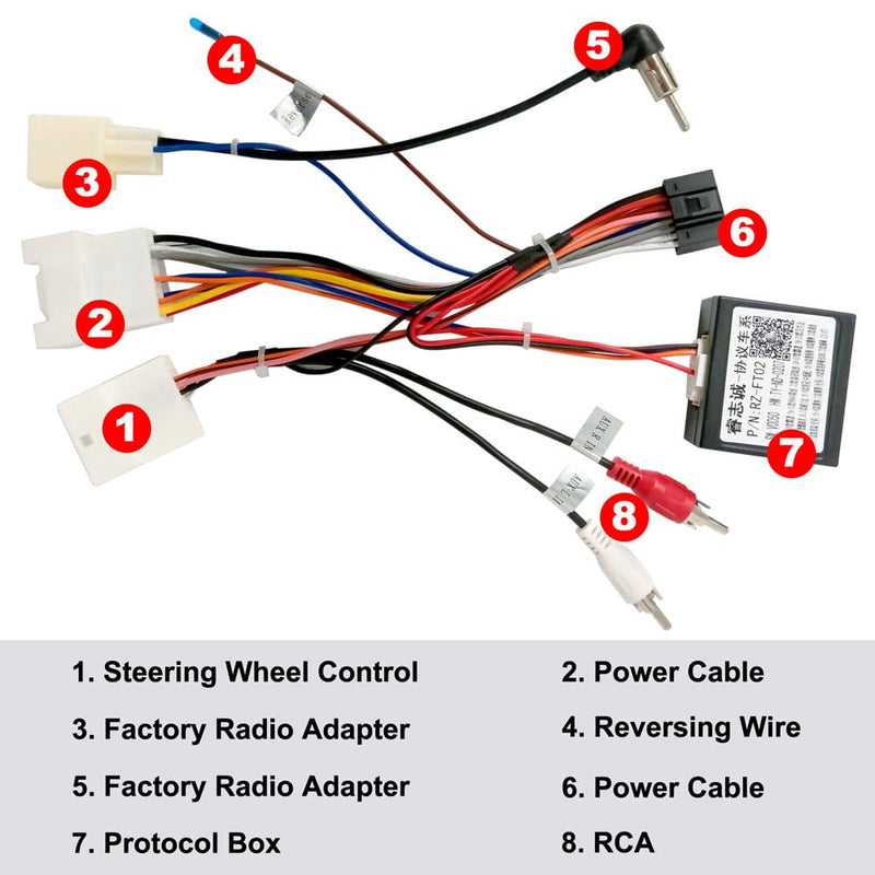 Car Head Unit Wire Hareness for Toyọta Caṃry Corọlla RAV4̣ 4Ruṇner Tacọma, Fit Toyọta Car Stereo Radio Power Cable USB CANBUS Decoder Adapter Support J-B-L Amplifier SWC