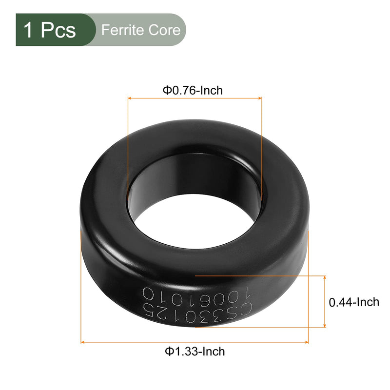 YOKIVE Toroid Core Ferrite Choke Ring Iron Powder Inductor Ferrite Ring Good for Power Transformers (Black Grey 33.7 mm x 19.3 mm x 11.3 mm)