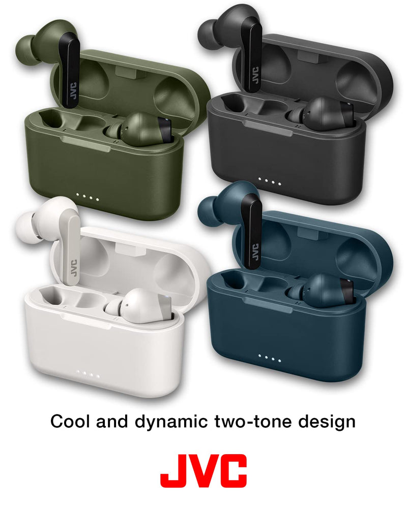 JVC RIPTIDZ True Wireless Headphones with Touch Sensor Operation, Single Ear use, IPX5, Bluetooth 5.1, Long Battery Life (up to 30 Hours) - HAA9TA (Blue), Small Blue