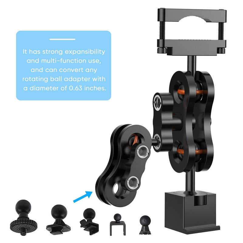 Radar Detector Mount, Aluminum Rearview Mirror Rod Radar Bracket, for Escort Max360c, Max 3, IX IXc, Redline EX Beltronics Cobra DualPro GT 360 Radar Detector, with EZ Magnet Connection Base For radar model with Magnetic base connection