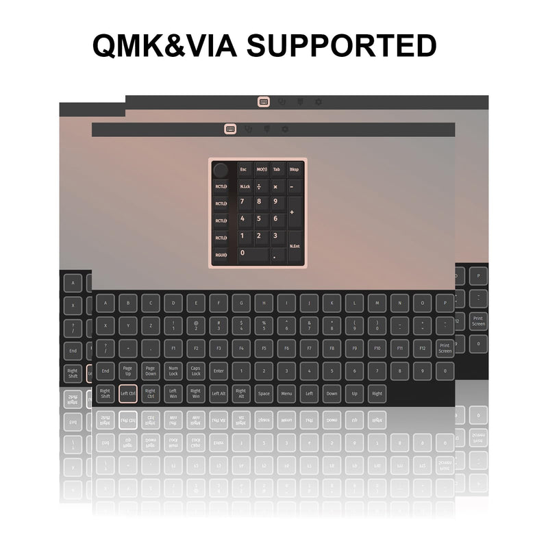 GMK26 Mechanical Numpad,VIA Macro Keypad BT5.0/2.4ghz/Type C Wireless Number Pad RGB HotSwap Numeric Keypads with Knob,PBT Keycaps Gasket Rechargeable Number Keypad for PC Laptop Desktop (Black)