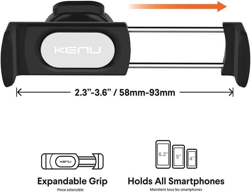 Kenu Airframe Pro | Universal Vent Car Phone Mount Holder for iPhone, Android, Pixel, Samsung, LG, Moto, Huawei, Nokia, and Large to XL Smartphones Black Large to XL Phones