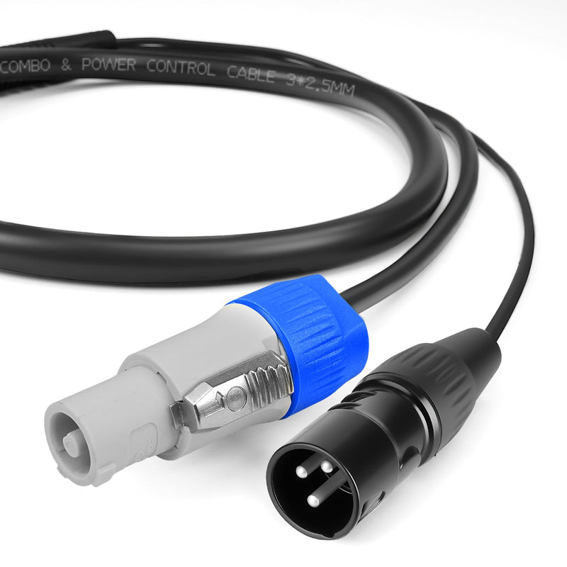 SMALL-EYE 3 Pin DMX & Power Con Combo Link Cable 10 ft – 14AWG Power Control DMX Male to Female Cord for Lighting Fixtures 10 Feet