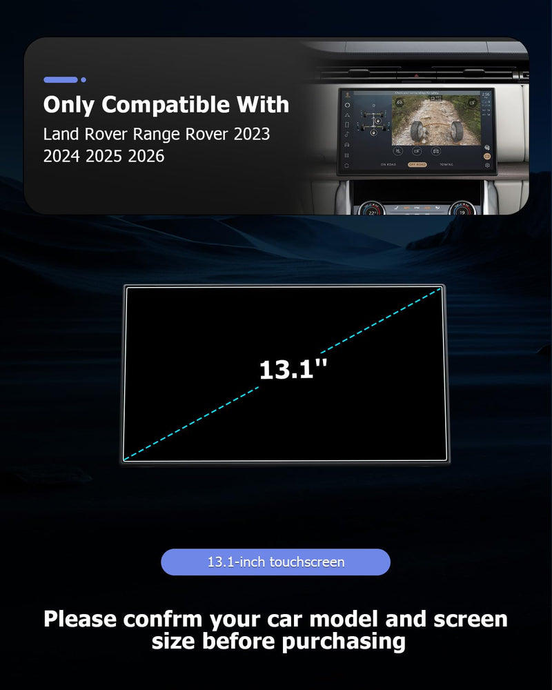 LUWU 2025 2026 Range Rover Screen Protector for 2023-2026 Range Rover (SE/Autobiography/First Edition/SV), 13.1-Inch Touchscreen PET Protective Navigation Screen Saver Ultra HD Clear Film 2PCS 2023-2026 Range Rover 13.1-inch 2PCS(PET)