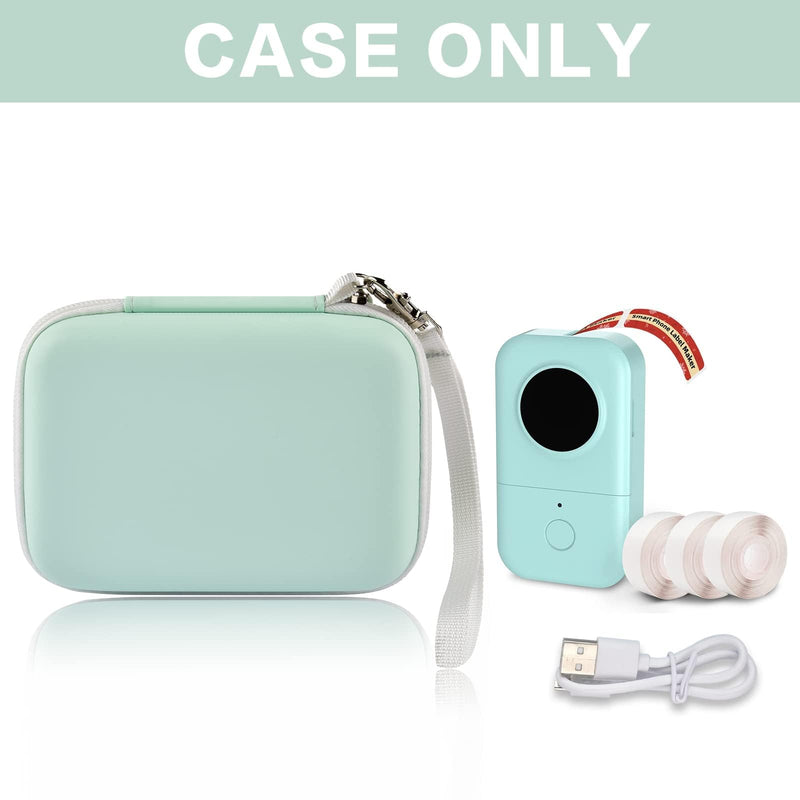 Case Compatible with Phomemo D30 D35 M02/ M02S/ M02 for NELKO Label Maker, for NIIMBOT for JADENS for Memoking for SUPVAN Labeler Sticker Storage Holder Tape Paper Roll & USB Cable (Box Only) Green