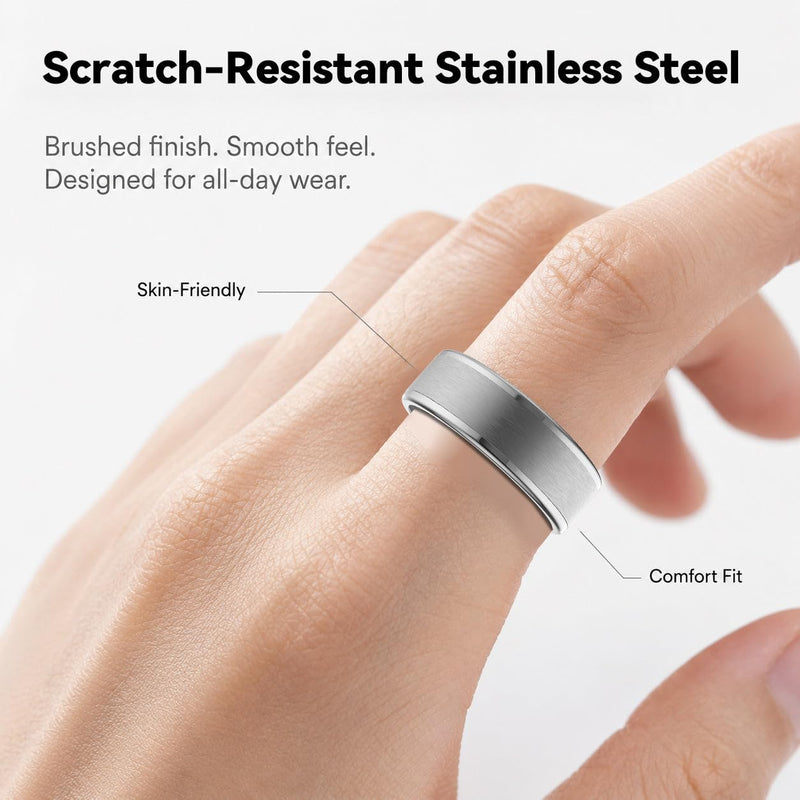 Smart Ring for Women Men,Fitness Tracker Ring with 24/7 Activity Tracking, Health Tracker Ring for Stress,Sleep Monitoring,No Subscription Fees,iOS & Android Compatible,Waterproof,Silver 13 Silver
