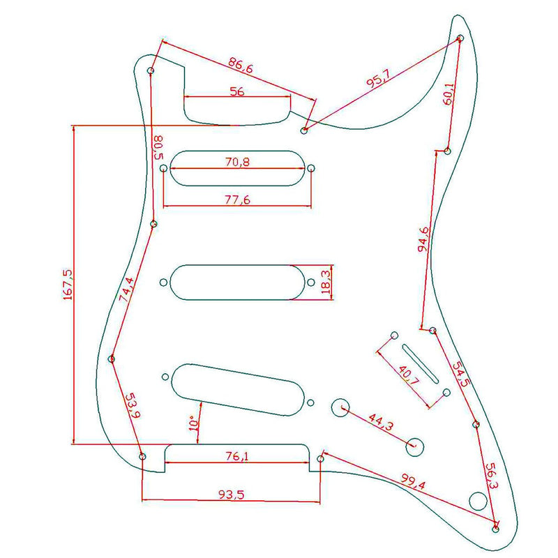 [AUSTRALIA] - Dopro 11 Hole Vintage 62 Strat ST SSS Single Coil Pickups Guitar Pickguard Scratch Plate with Screws for American FD 62 Stratocaster Aged White 3 Ply 